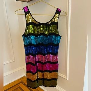 TSwift ERAS Rainbow sequin mini dress / tank